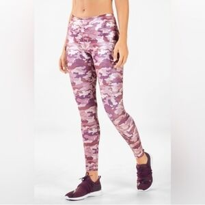 Fabletics Pink and Mauve Camo PowerHold Leggings